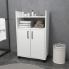 Mobile Multiuso Bagno/Cucina 2 Ante 60x35x92 Con Rotelle Lukas Bianco