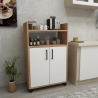 Mobile Multiuso Bagno/Cucina 2 Ante 60x35x92 Con Rotelle Lukas Rovere E Bianco