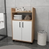 Mobile Multiuso Bagno/Cucina 2 Ante 60x35x92 Con Rotelle Lukas Rovere E Bianco