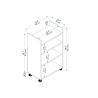 Mobile Multiuso Bagno/Cucina 2 Ante 60x35x92 Con Rotelle Lukas Rovere E Bianco