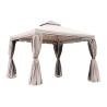 Gazebo In Alluminio Passion 3x4 Con Tende E Zanzariere Moka Telo Ecru