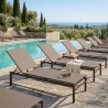 Lettino Prendisole In Acciaio 60x189x34 Cm Reclinabile Spring Taupe