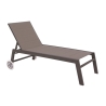 Lettino Prendisole In Alluminio E Textilene Imbottito Con Ruote Summer Taupe