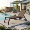 Lettino Prendisole In Alluminio E Textilene Imbottito Con Ruote Summer Taupe