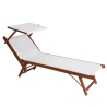 Lettino Prendisole In Alluminio Effetto Legno 61x186x40 Cm Wooden Telo Bianco