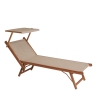 Lettino Prendisole In Alluminio Effetto Legno 61x186x40 Cm Wooden Telo Taupe