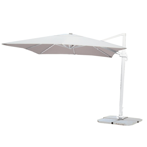 Ombrellone 3x4 In Alluminio Palo Laterale Bianco Telo Bianco Park Airvent