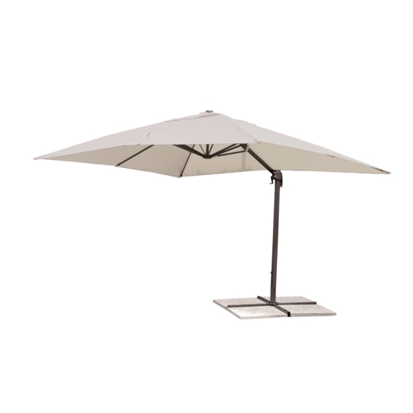 Ombrellone 3x4 In Alluminio Palo Laterale Moka Telo Ecru Park Airvent