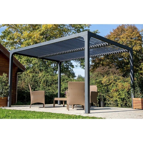 Pergola Bioclimatica In Alluminio 3x4 Con Lamelle In Alluminio Antracite