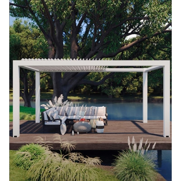 Pergola Bioclimatica In Alluminio 3x4 Con Lamelle In Alluminio Bianca