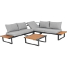 Set Salotto Angolare In Allumino E Polywood Con Cuscini E Tavolino Hills Antracite