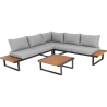 Set Salotto Angolare In Allumino E Polywood Con Cuscini E Tavolino Hills Antracite
