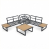 Set Salotto Angolare In Allumino E Polywood Con Cuscini E Tavolino Hills Antracite