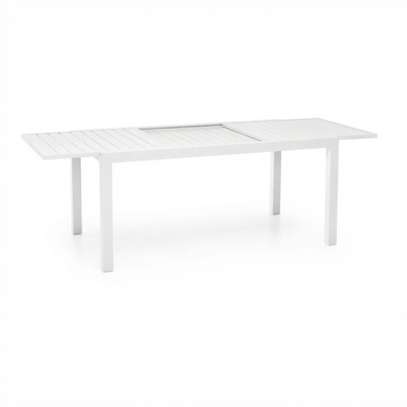 Tavolo In Alluminio Allungabile Da Esterno 100x200-300 Cm Ever Bianco