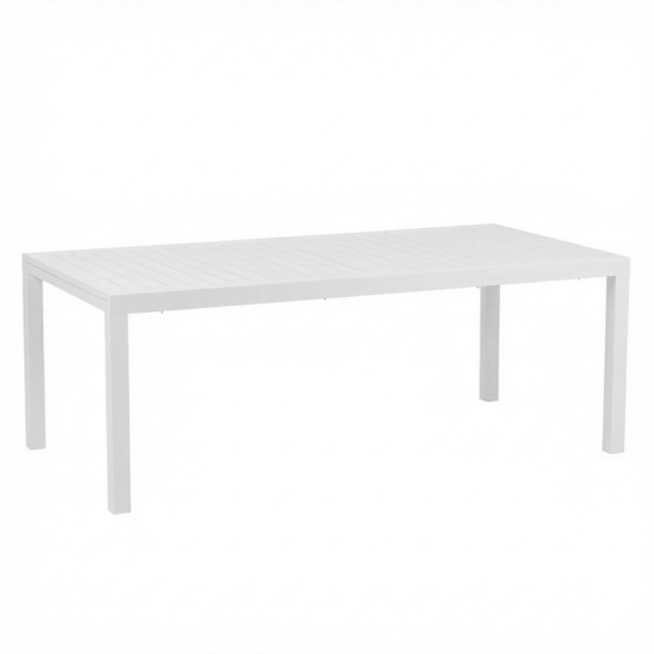 Tavolo In Alluminio Allungabile Da Esterno 100x200-300 Cm Ever Bianco