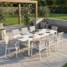Tavolo In Alluminio Allungabile Da Esterno 100x200-300 Cm Ever Bianco