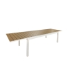 Tavolo In Alluminio Allungabile Effetto Legno 90x160-240 Cm Bianco