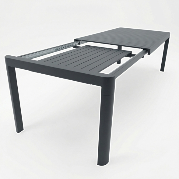 Tavolo In Alluminio Allungabile Telescopico 100x230-300 Cm Telex Antracite