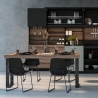 Gambe da tavolo Square rettangolari 72x60 cm in acciaio verniciato nero