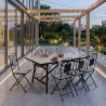 Set Tavolo E Sedie Da Esterno 90x160 Cm In Ferro E Maioliche Amalfi