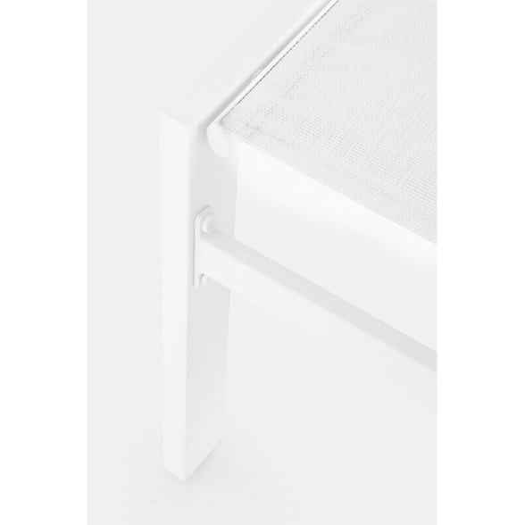 Lettino Prendisole In Alluminio E Textilene Imbottito Con Ruote Summer Bianco
