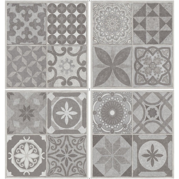 Piastrelle in LTV PVC autoadesive da pavimento parete Set 22 pz 2 mt2 30x30 effetto maiolica Vintage