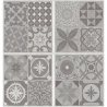 Piastrelle in LTV PVC autoadesive da pavimento parete Set 22 pz 2 mt2 30x30 effetto maiolica Vintage