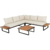 Set Salotto Angolare In Allumino E Polywood Con Cuscini E Tavolino Hills Antracite