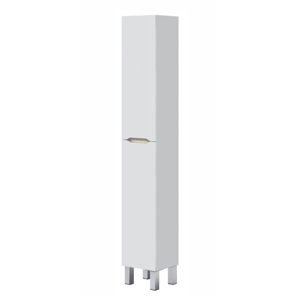 Colonna Da Bagno 2 Ante 30x25x182 Cm Con Piedini Lea Bianco Lucido