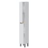 Colonna Da Bagno 2 Ante 30x25x182 Cm Con Piedini Lea Bianco Lucido