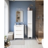 Colonna Da Bagno 2 Ante 30x25x182 Cm Con Piedini Lea Bianco Lucido