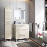 Mobile Bagno 80 Cm 3 Cassetti Con Lavabo E Specchio Athena Rovere