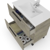 Mobile Bagno 80 Cm 3 Cassetti Con Lavabo E Specchio Athena Rovere Alaska