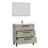 Mobile Bagno 80 Cm 3 Cassetti Con Lavabo E Specchio Athena Rovere Alaska