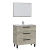 Mobile Bagno 80 Cm 3 Cassetti Con Lavabo E Specchio Athena Rovere Alaska