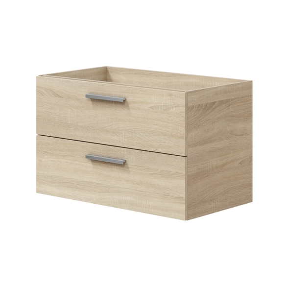 Mobile Da Bagno Sospeso 80 Cm 2 Cassetti Con Lavabo Nexa Rovere Canadian