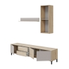 Mobile TV 200 Cm Con Ante Cassetti E Mensole Superiori Nilo Cashmere E Rovere Canadian