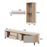 Mobile TV 200 Cm Con Ante Cassetti E Mensole Superiori Nilo Cashmere E Rovere Canadian