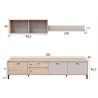 Mobile TV 200 Cm Con Ante Cassetti E Mensole Superiori Nilo Cashmere E Rovere Canadian