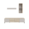 Mobile TV 200 Cm Con Ante Cassetti E Mensole Superiori Nilo Cashmere E Rovere Canadian