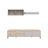 Mobile TV 200 Cm Con Ante Cassetti E Mensole Superiori Nilo Cashmere E Rovere Canadian