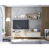 Mobile TV 200 Cm Con Ante Cassetti E Mensole Superiori Nilo Cashmere E Rovere Canadian