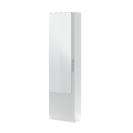 Scarpiera 1 Anta Con Specchio 50x22x180 Cm 16 Paia Kristal Bianco Artik