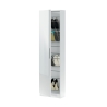 Scarpiera 1 Anta Con Specchio 50x22x180 Cm 16 Paia Kristal Bianco Artik