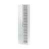 Scarpiera 1 Anta Con Specchio 50x22x180 Cm 16 Paia Kristal Bianco Artik
