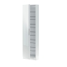 Scarpiera 1 Anta Con Specchio 50x22x180 Cm 16 Paia Kristal Bianco Artik