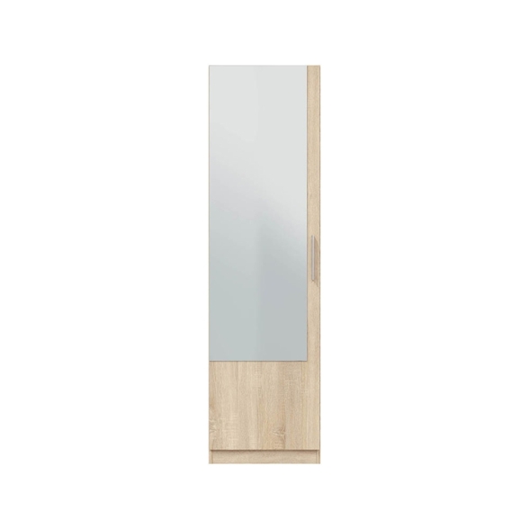 Scarpiera 1 Anta Con Specchio 50x22x180 Cm 16 Paia Kristal Rovere Canadian