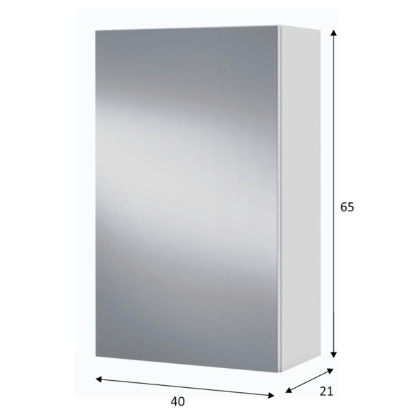 Specchiera Da Bagno 40 Cm 1 Anta Con Ripiani Modulare Bianco Lucido