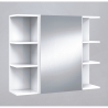Specchiera Da Bagno 40 Cm 1 Anta Con Ripiani Modulare Bianco Lucido