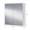 Specchiera Da Bagno 60 Cm 2 Ante Con Ripiani Modulare Bianco Lucido